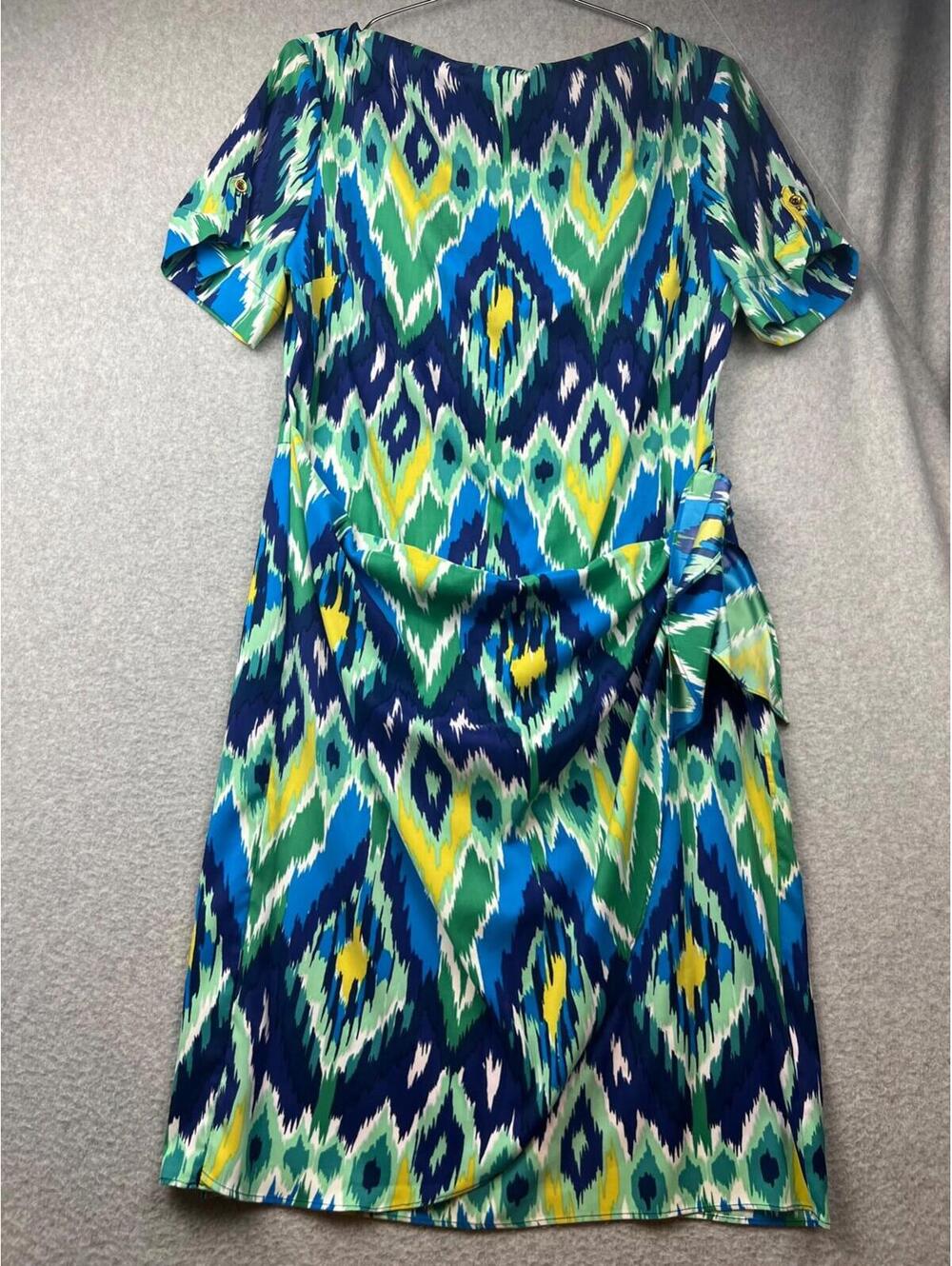 Jones New York Faux Wrap Skirt Sheath Dress Womens Size 12 Satin Sarong Career